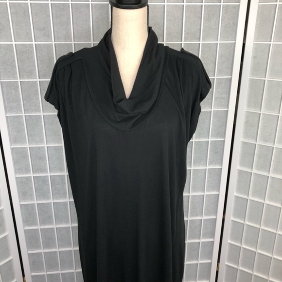 Black Cow Neck Straight Dress Size 1X - Picture 3 of 5
